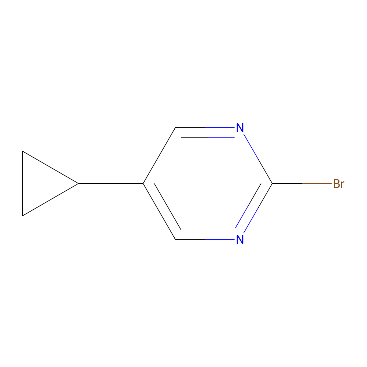 2-Bromo-5-cyclopropylpyrimidine molecular structure, CAS 1353855-47-6