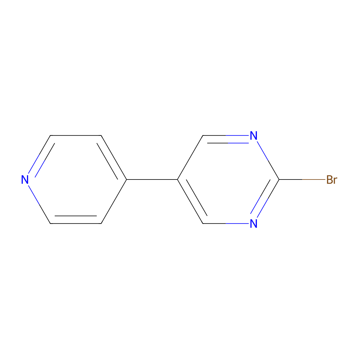 2-Bromo-5-(pyridin-4-YL)pyrimidine molecular structure, CAS 1353855-48-7