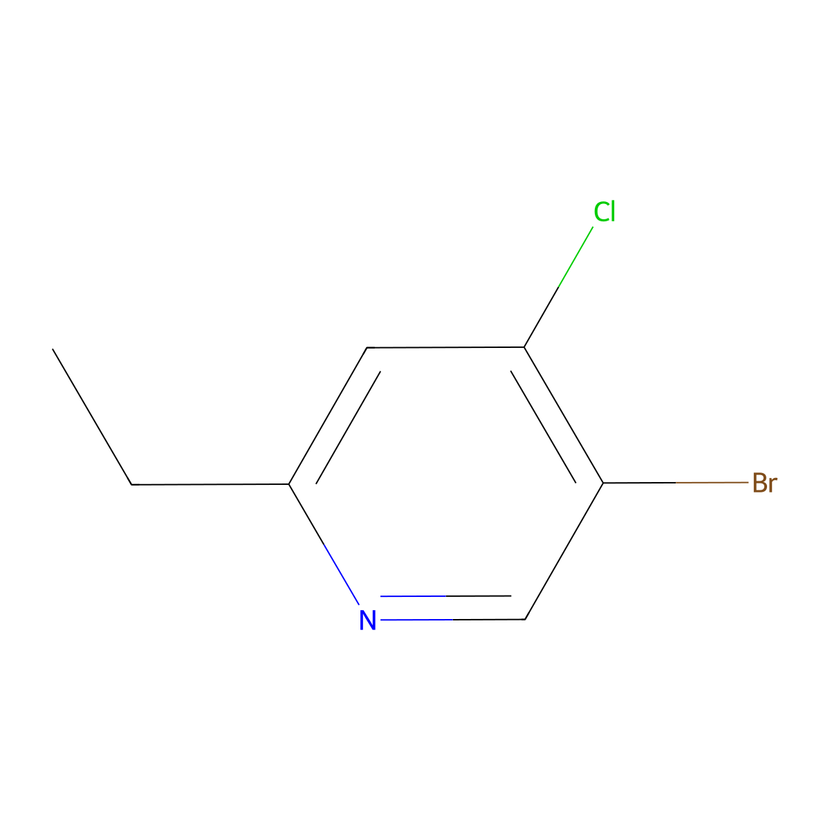 5-Bromo-4-chloro-2-ethylpyridine molecular structure, CAS 1353855-49-8