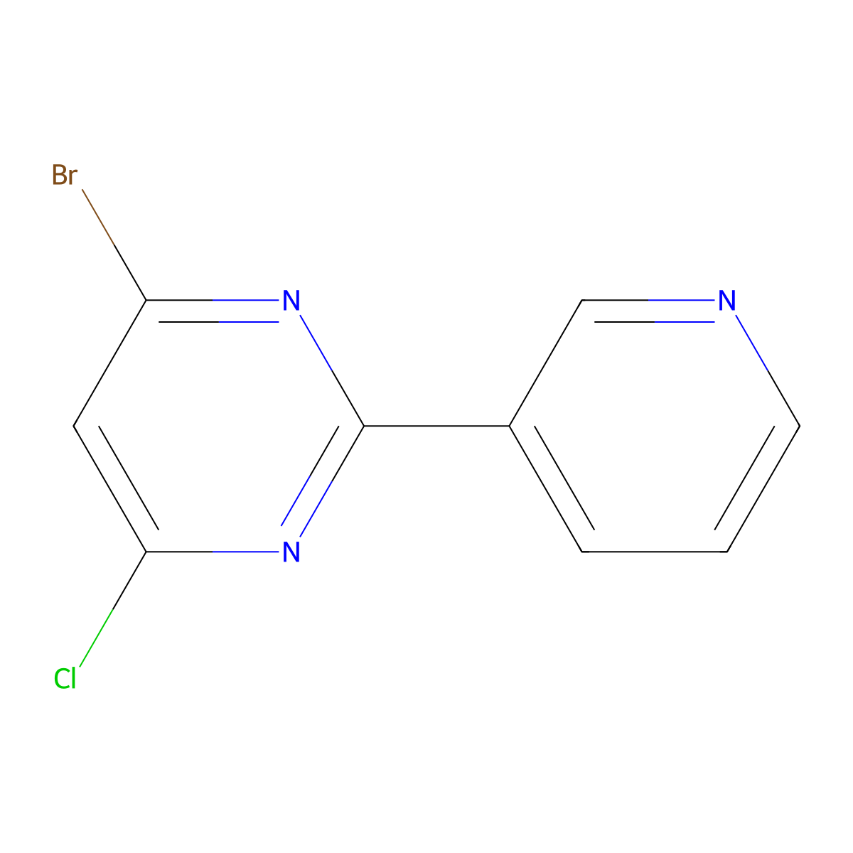 4-Chloro-6-bromo-2-(3-pyridyl)pyrimidine molecular structure, CAS 1353855-50-1