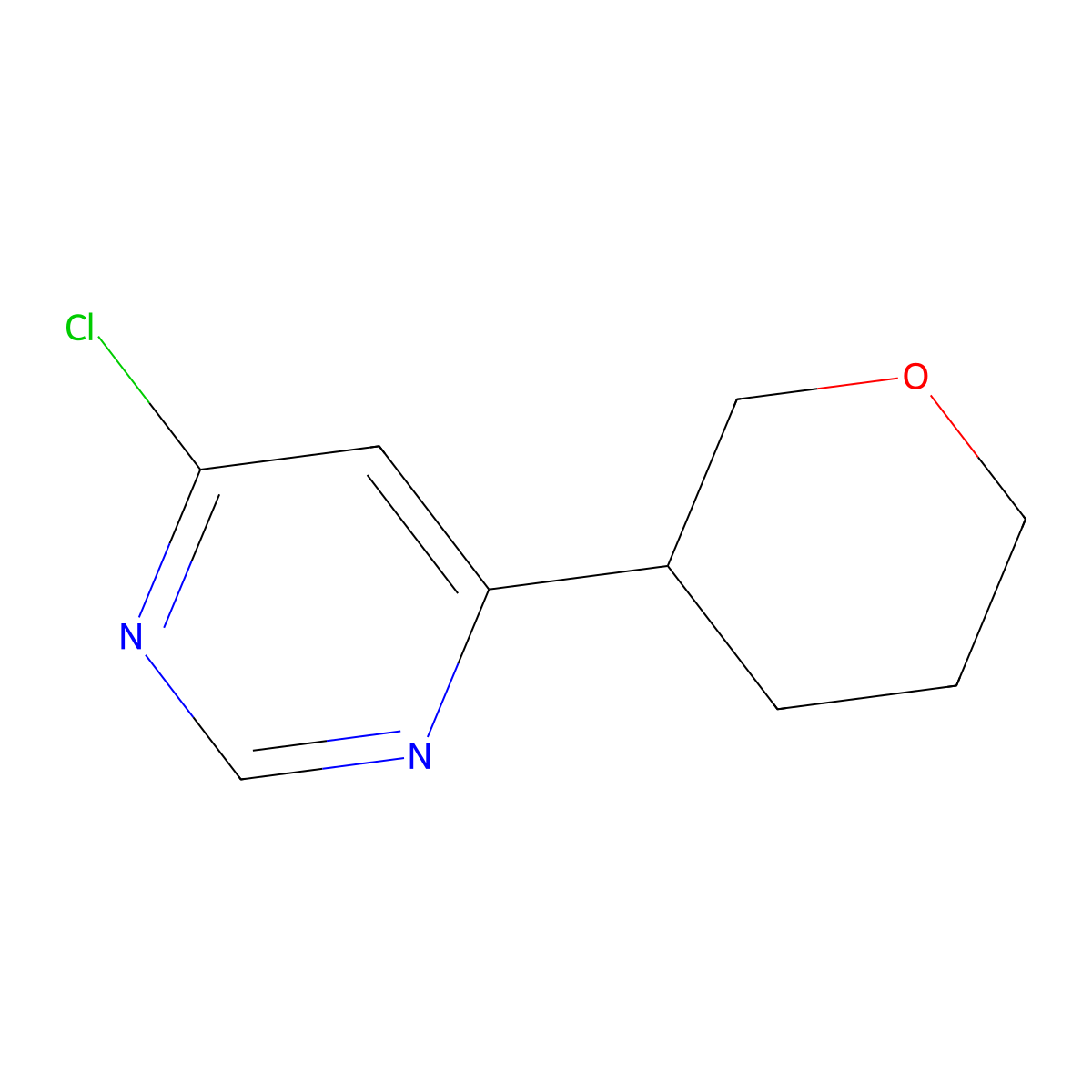 4-Chloro-6-(3-tetrahydropyranyl)pyrimidine molecular structure, CAS 1353855-51-2