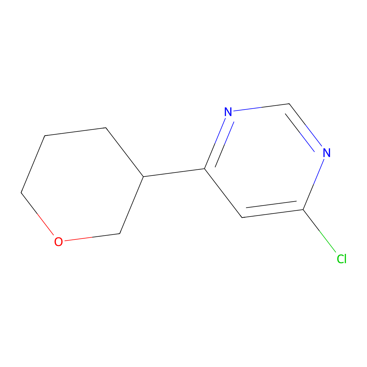 4-Chloro-6-(3-tetrahydropyranyl)pyrimidine molecular structure, CAS 1353855-51-2
