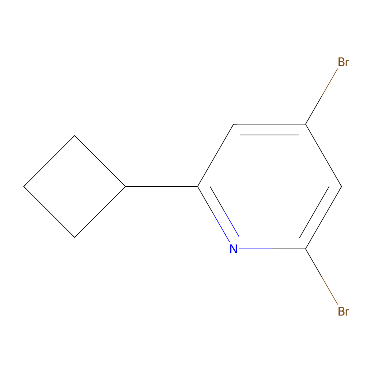 2,4-Dibromo-6-cyclobutylpyridine molecular structure, CAS 1353855-53-4