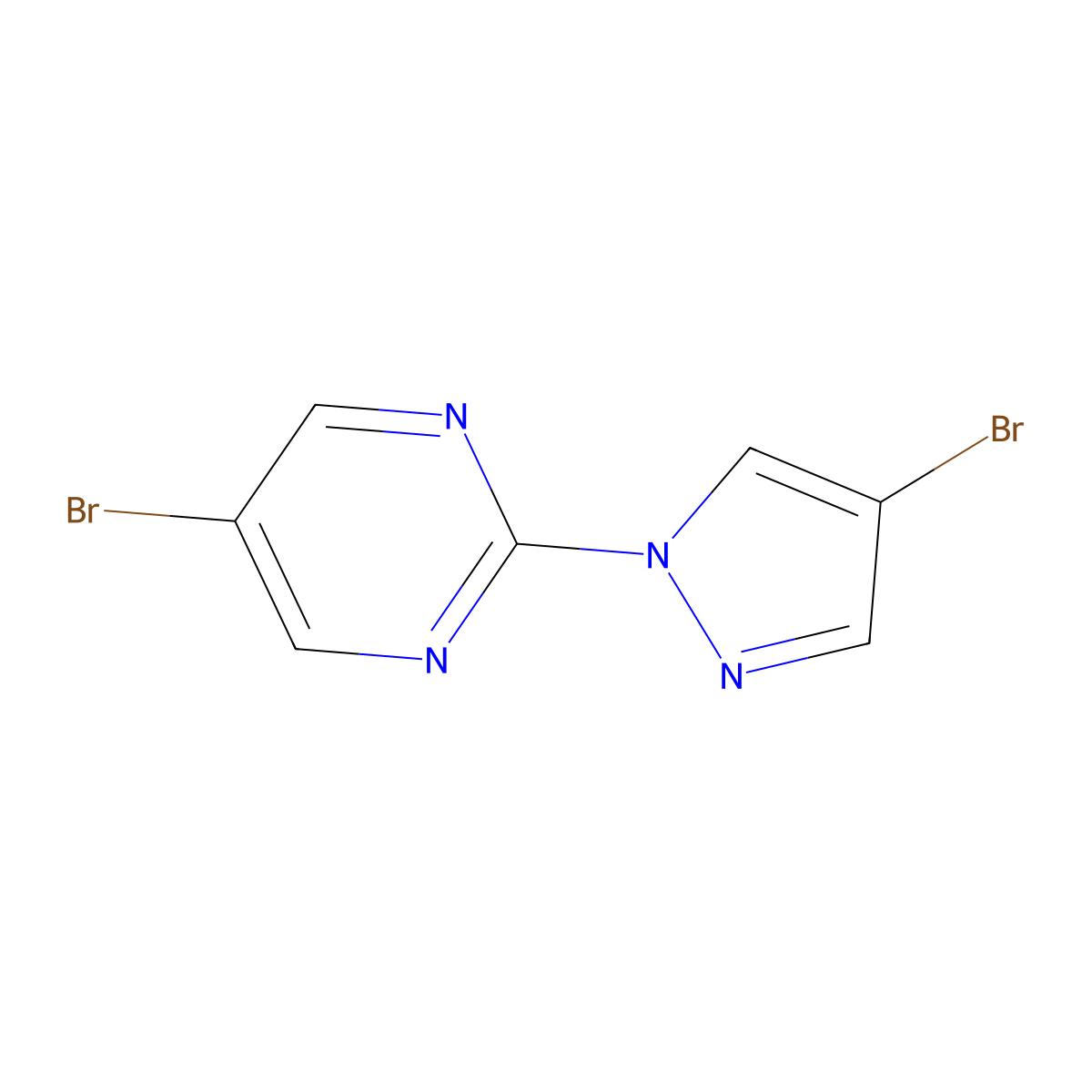 1-(5-Bromo-2-pyrimidyl)-4-bromopyrazole molecular structure, CAS 1353855-54-5