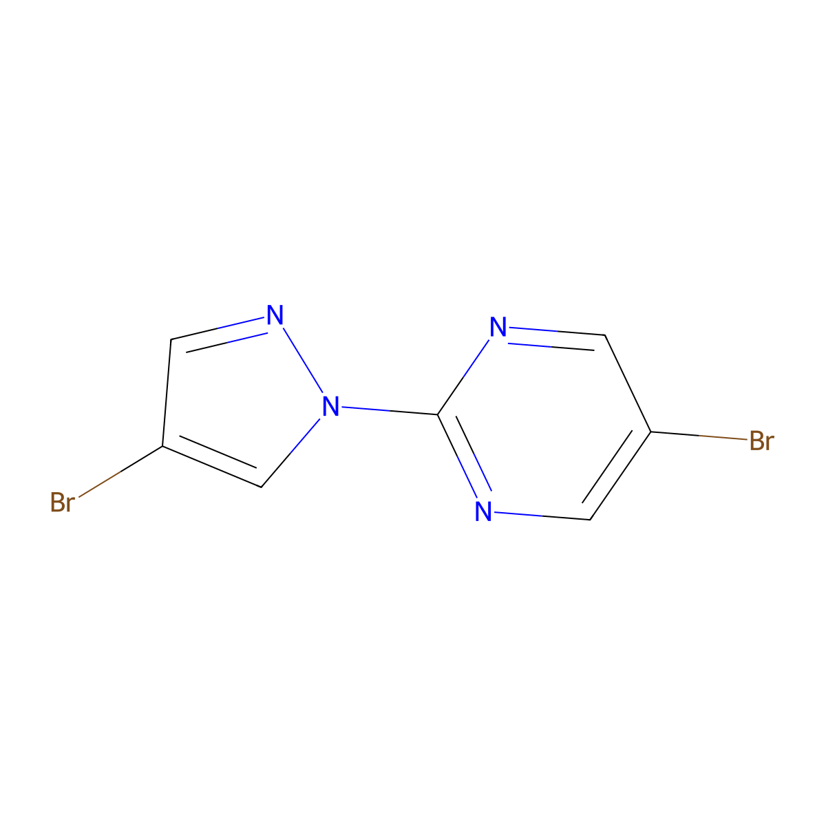 1-(5-Bromo-2-pyrimidyl)-4-bromopyrazole molecular structure, CAS 1353855-54-5