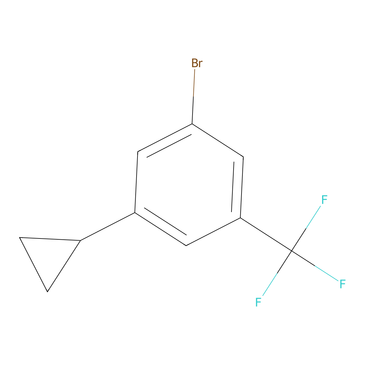 1-Bromo-3-cyclopropyl-5-(trifluoromethyl)benzene molecular structure, CAS 1353855-56-7