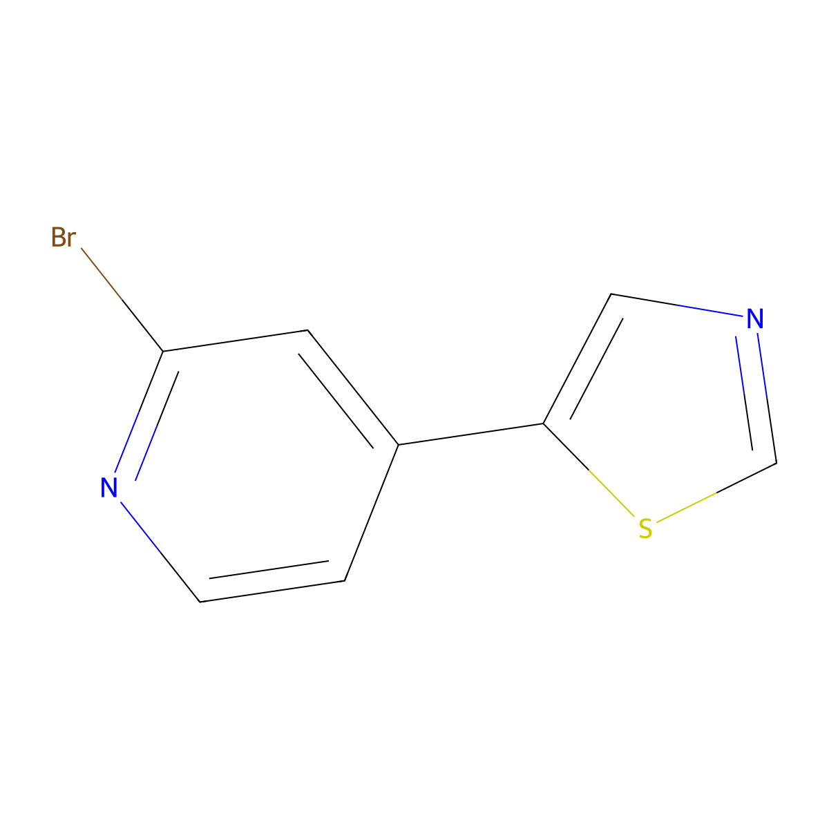 2-Bromo-4-(5-thiazolyl)pyridine molecular structure, CAS 1353855-57-8