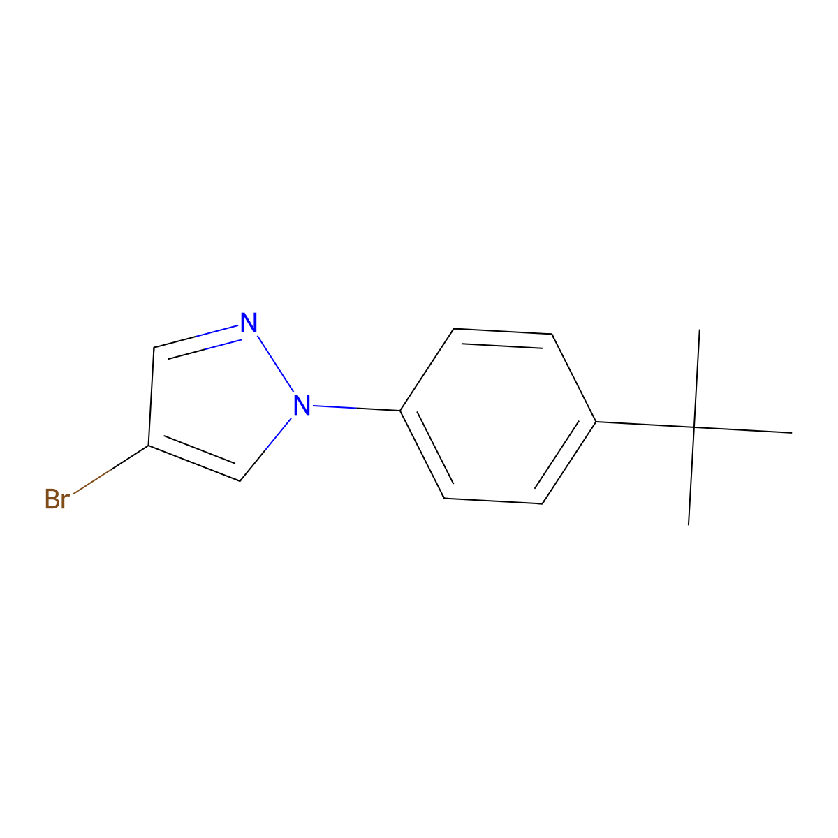 4-Bromo-1-(4-tert-butylphenyl)pyrazole molecular structure, CAS 1353855-58-9