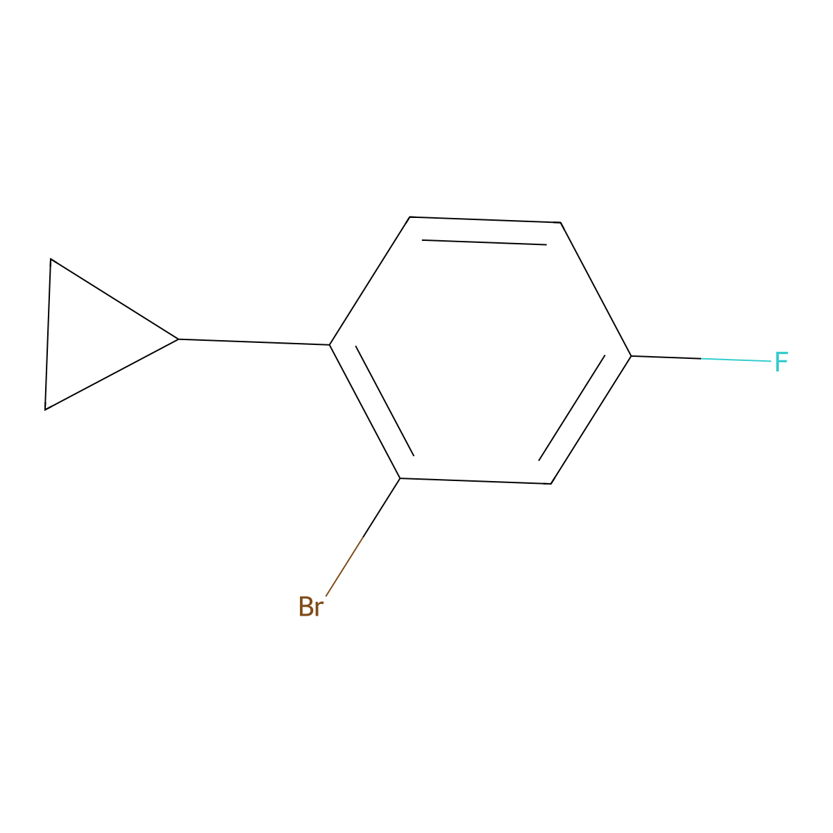 2-Bromo-1-cyclopropyl-4-fluorobenzene molecular structure, CAS 1353855-60-3