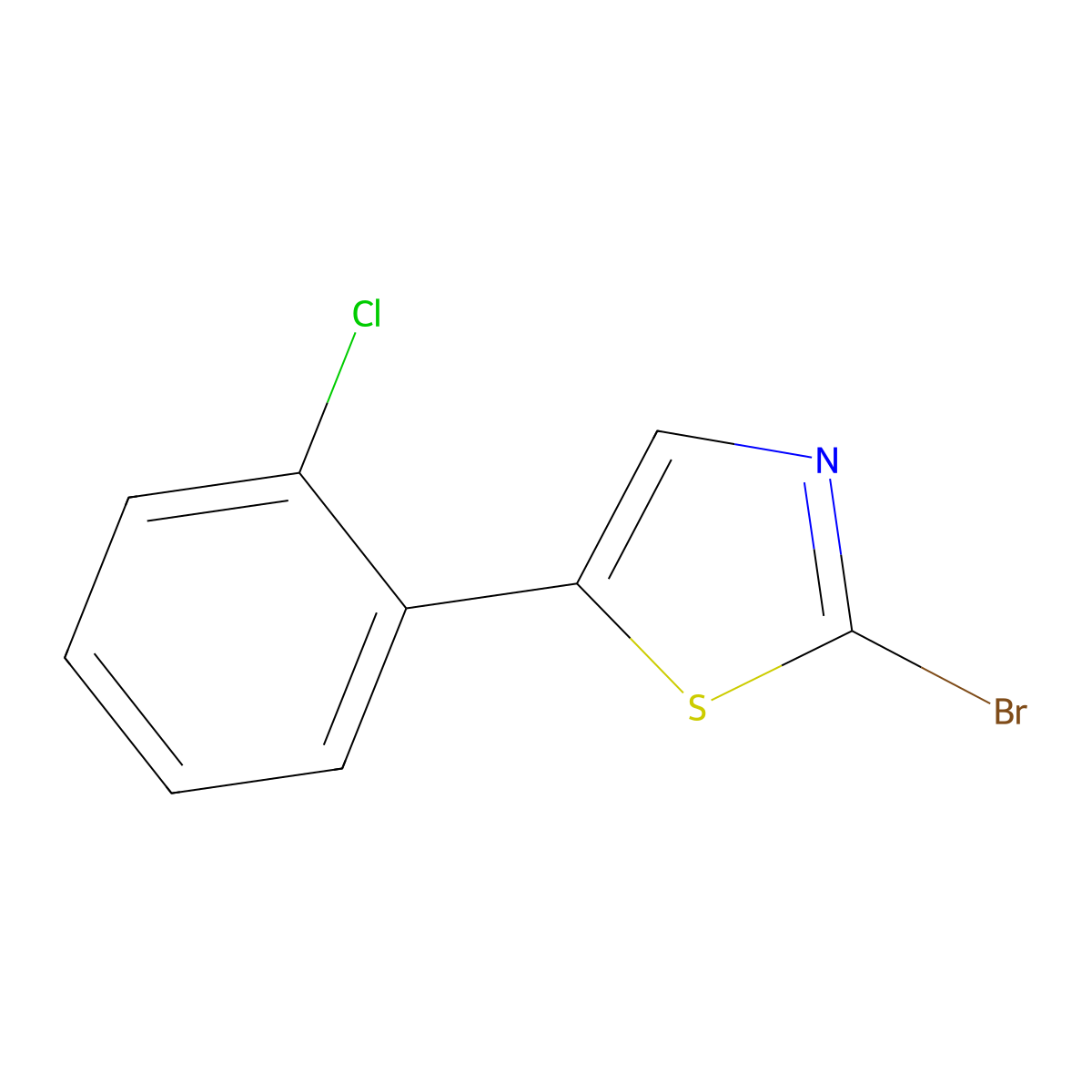 2-Bromo-5-(2-chlorophenyl)thiazole molecular structure, CAS 1353855-62-5