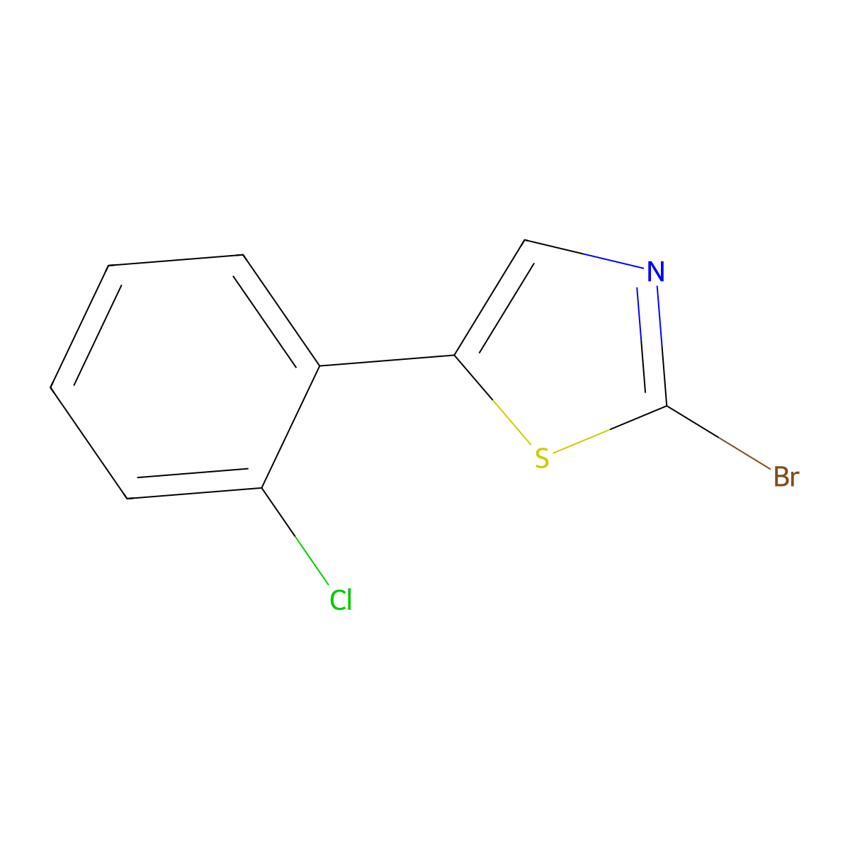 2-Bromo-5-(2-chlorophenyl)thiazole molecular structure, CAS 1353855-62-5