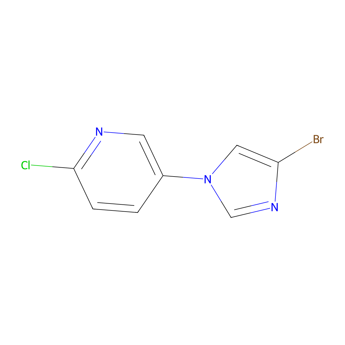 4-Bromo-1-(6-chloro-3-pyridyl)-1H-imidazole molecular structure, CAS 1353855-66-9