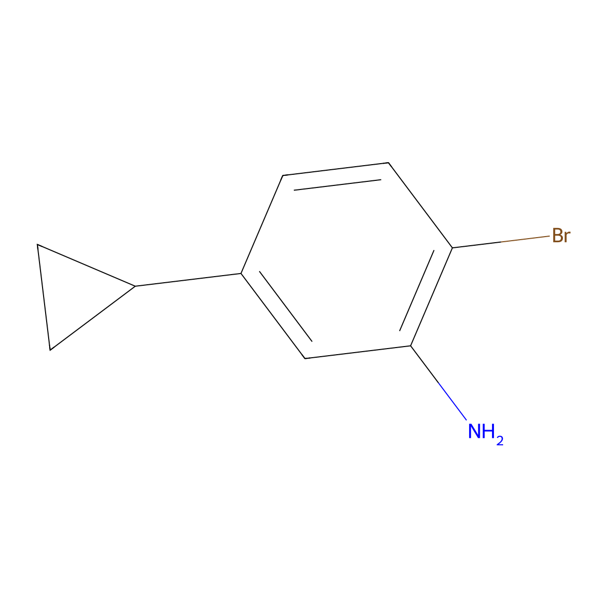 2-Bromo-5-cyclopropylaniline molecular structure, CAS 1353855-67-0