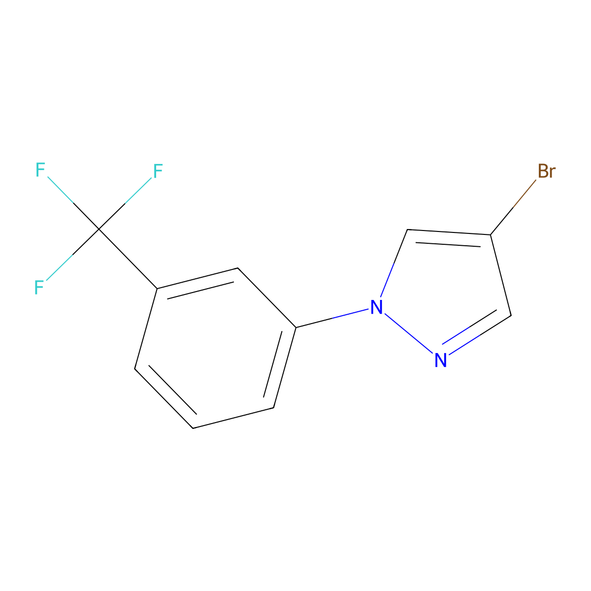 4-Bromo-1-[3-(trifluoromethyl)phenyl]pyrazole molecular structure, CAS 1353855-69-2