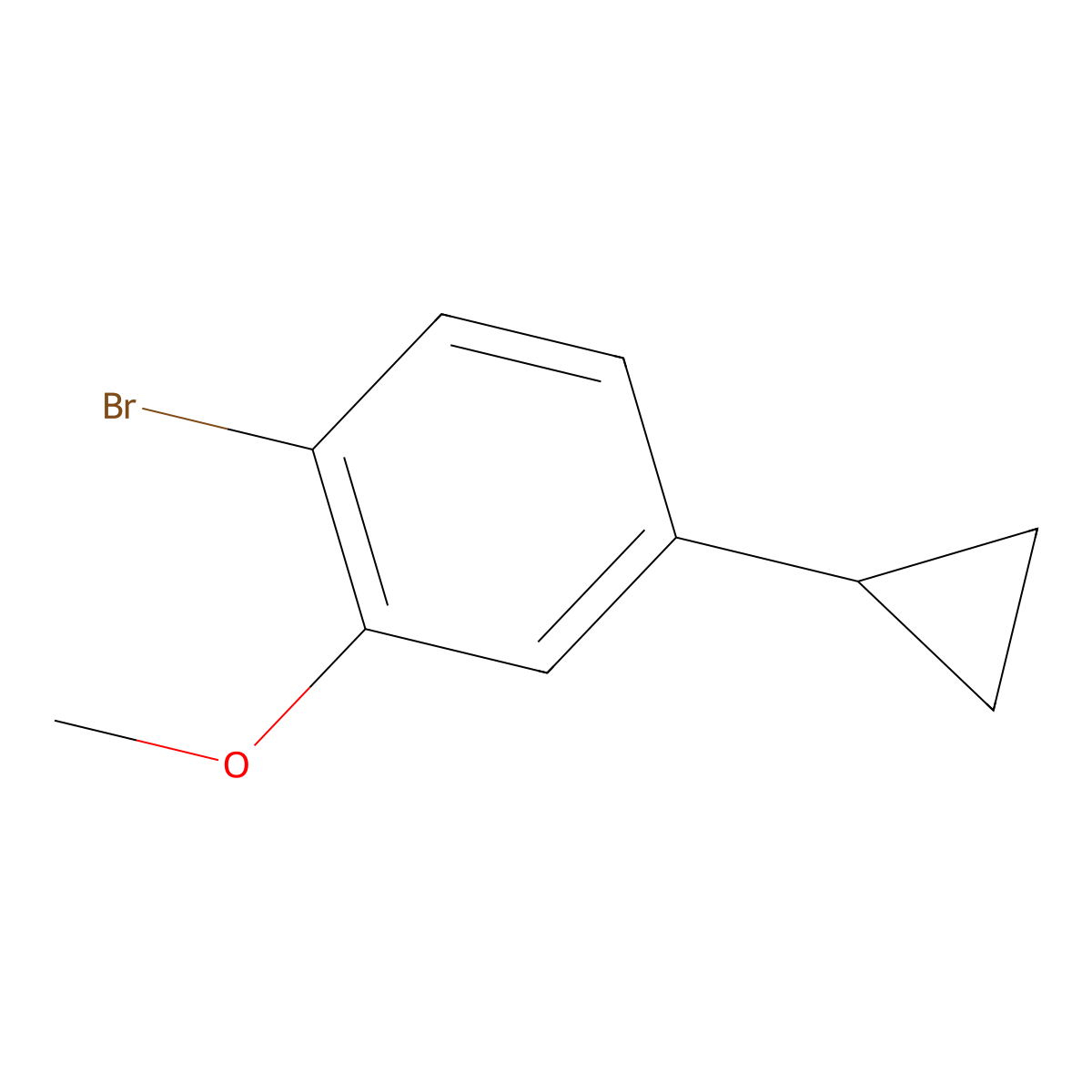 1-Bromo-4-cyclopropyl-2-methoxybenzene molecular structure, CAS 1353855-71-6