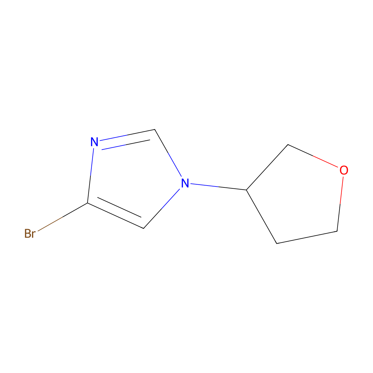 4-bromo-1-(oxolan-3-yl)-1H-imidazole molecular structure, CAS 1353855-75-0