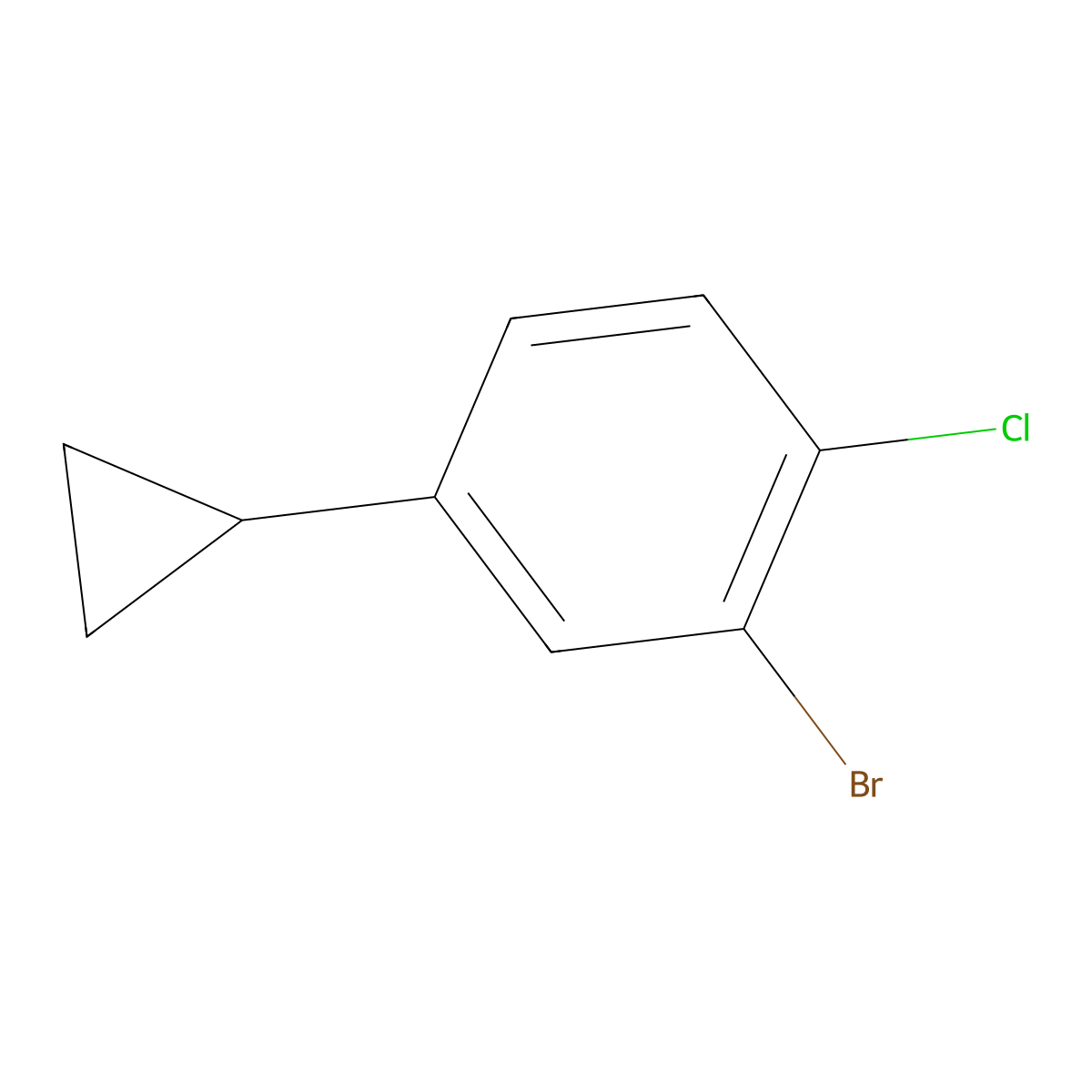 2-Bromo-1-chloro-4-cyclopropylbenzene molecular structure, CAS 1353855-77-2