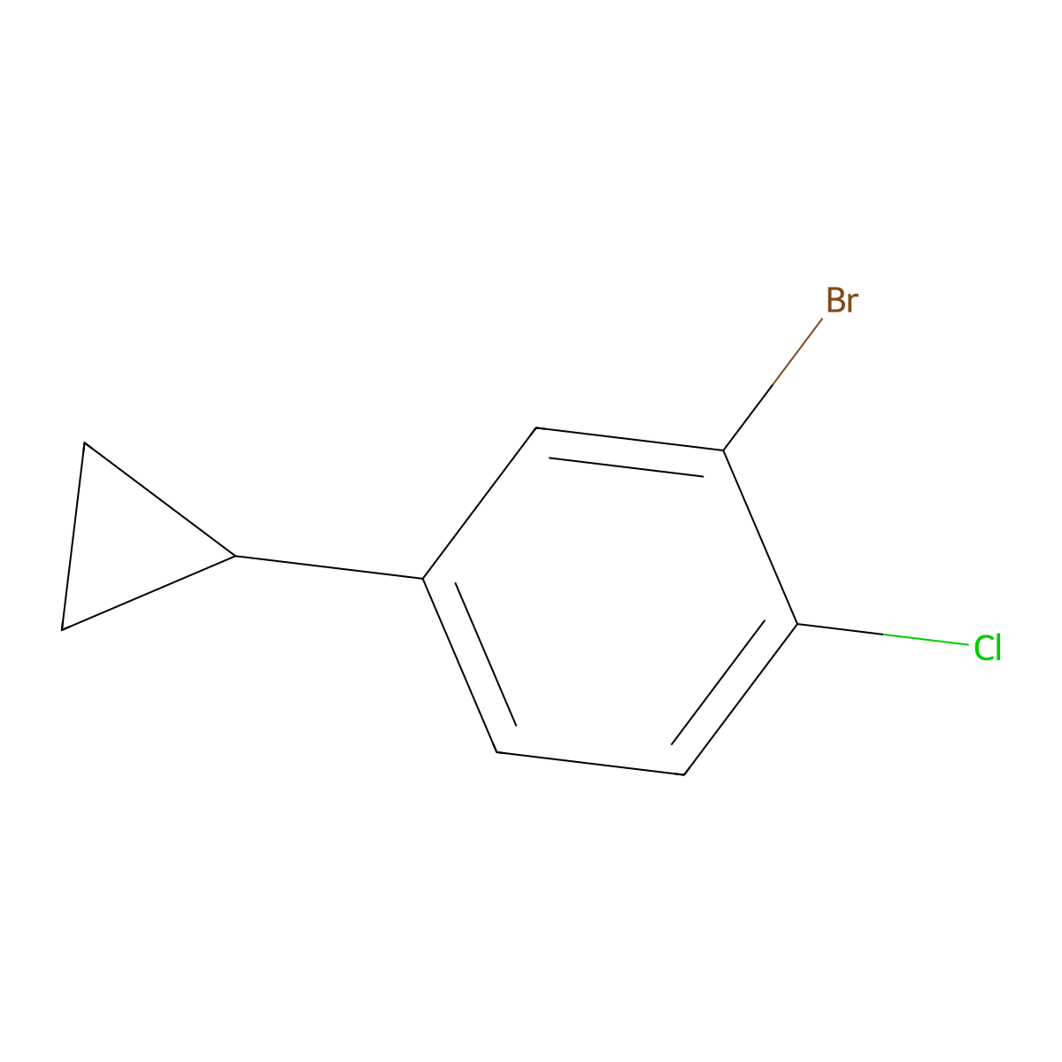 2-Bromo-1-chloro-4-cyclopropylbenzene molecular structure, CAS 1353855-77-2