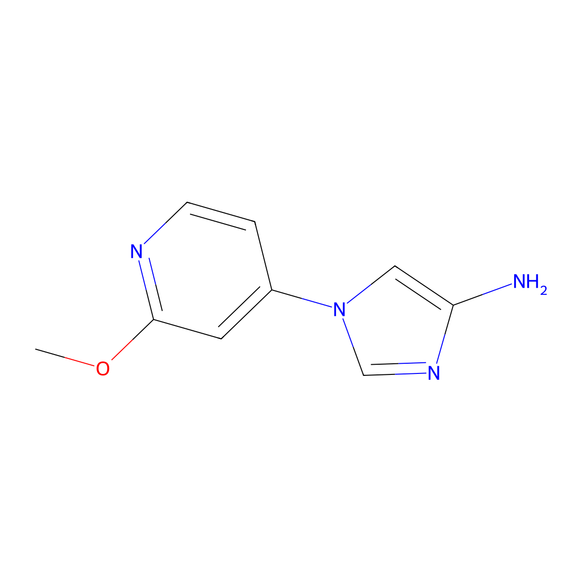 4-Amino-1-(2-methoxy-4-pyridyl)imidazole molecular structure, CAS 1353855-78-3