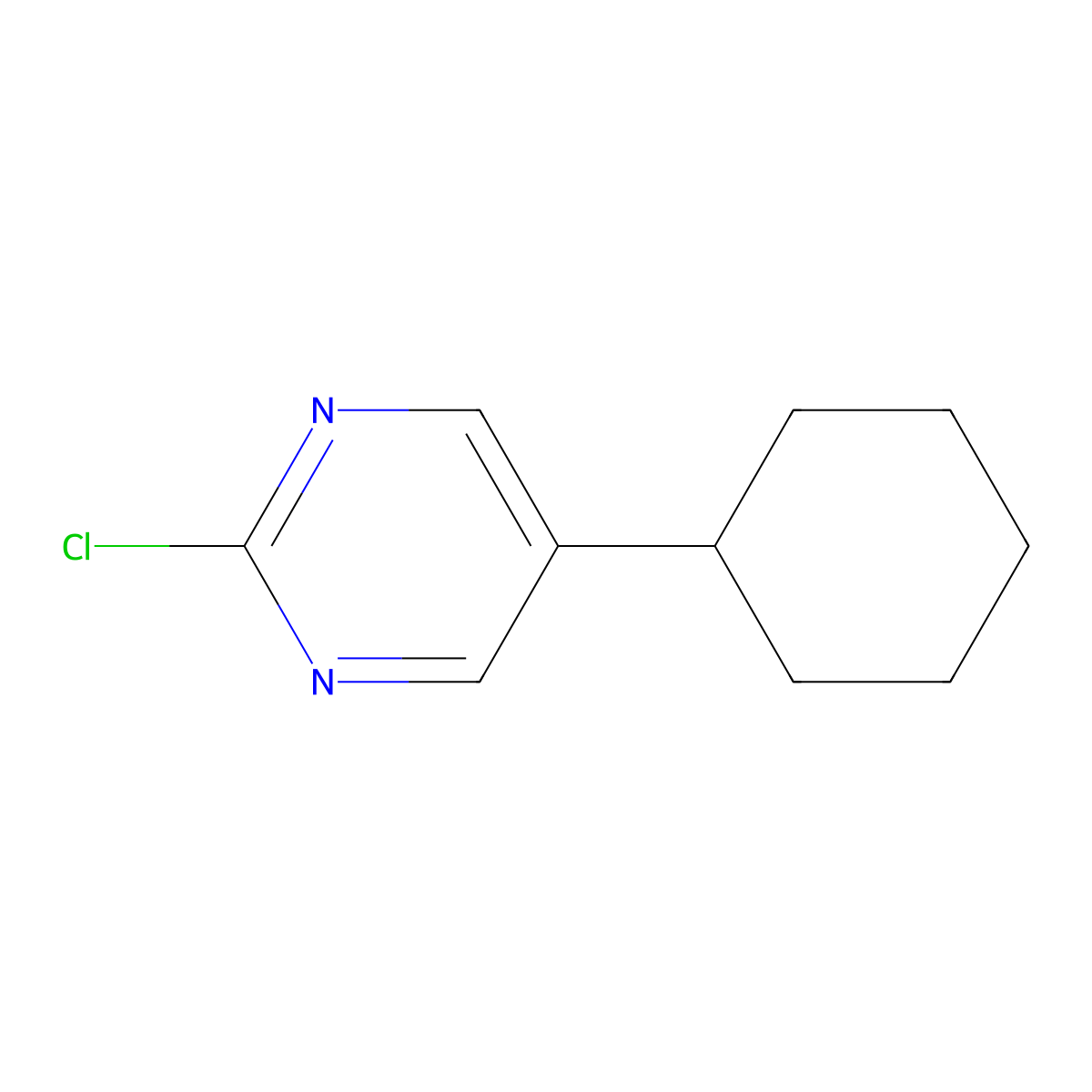 2-Chloro-5-(cyclohexyl)pyrimidine molecular structure, CAS 1353855-79-4