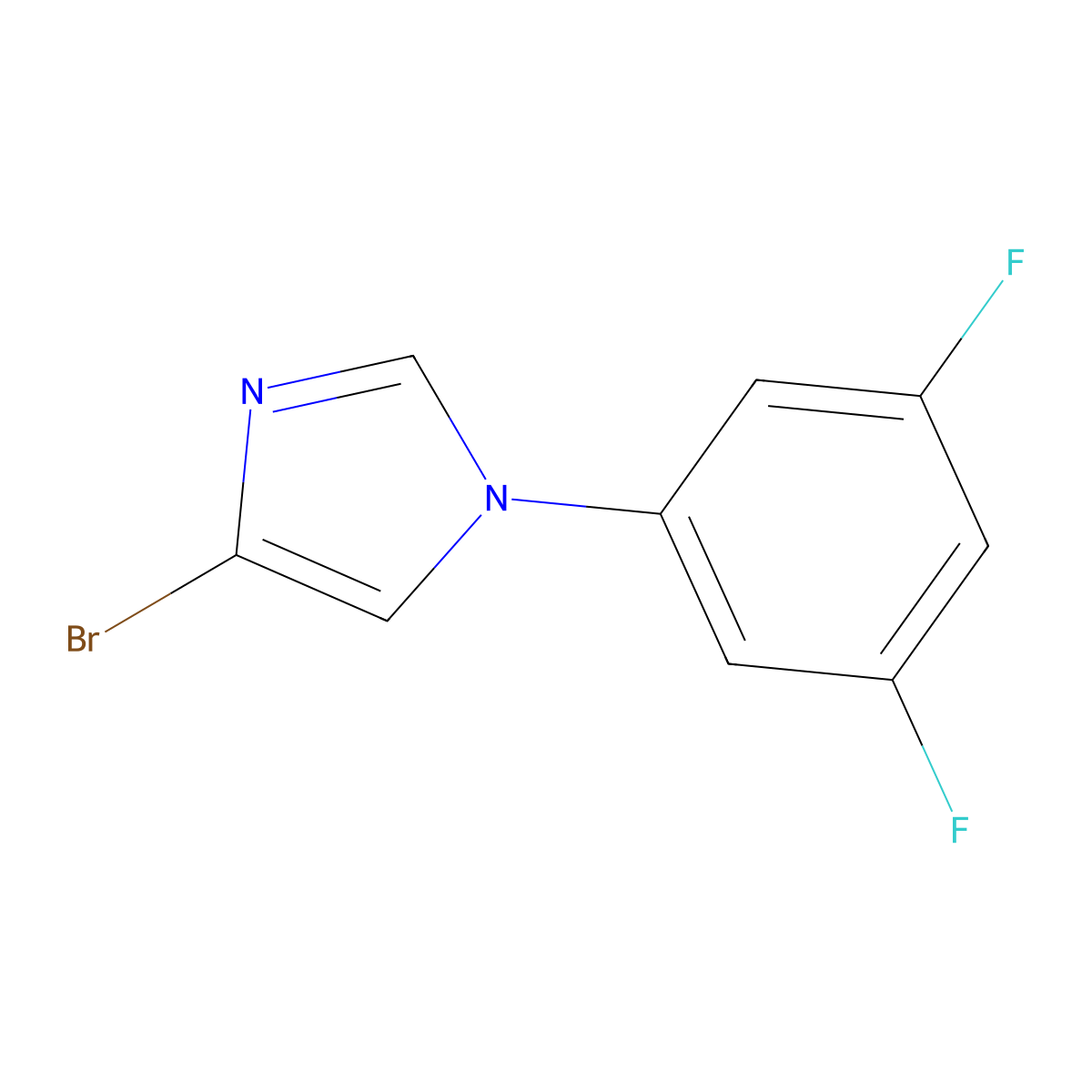 4-bromo-1-(3,5-difluorophenyl)-1H-imidazole molecular structure, CAS 1353855-80-7
