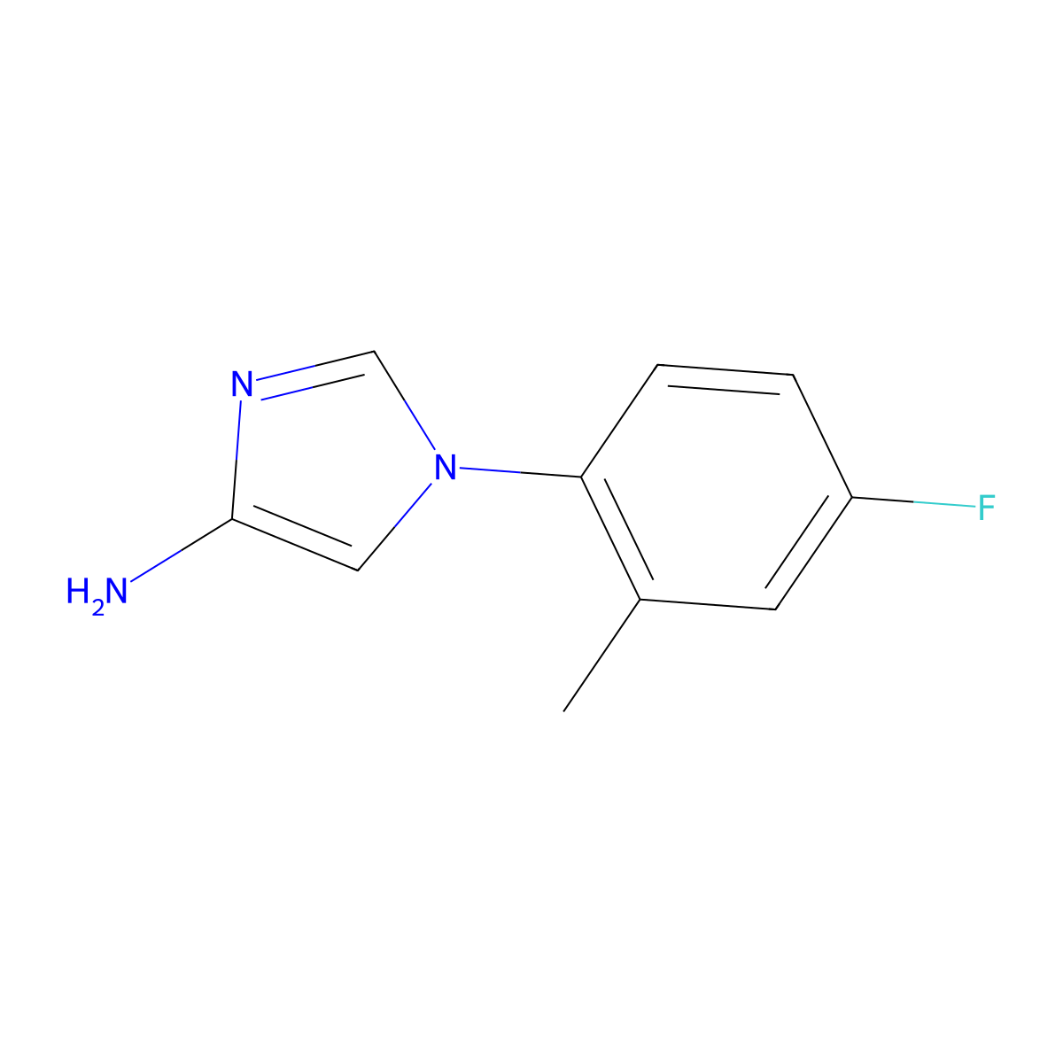 4-Amino-1-(2-methyl-4-fluorophenyl)imidazole molecular structure, CAS 1353855-81-8