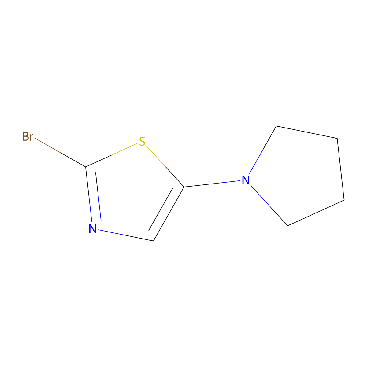 2-Bromo-5-pyrrolidinothiazole molecular structure, CAS 1353855-85-2