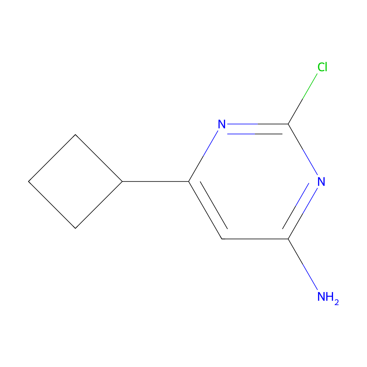 2-Chloro-4-amino-6-(cyclobutyl)pyrimidine molecular structure, CAS 1353855-86-3