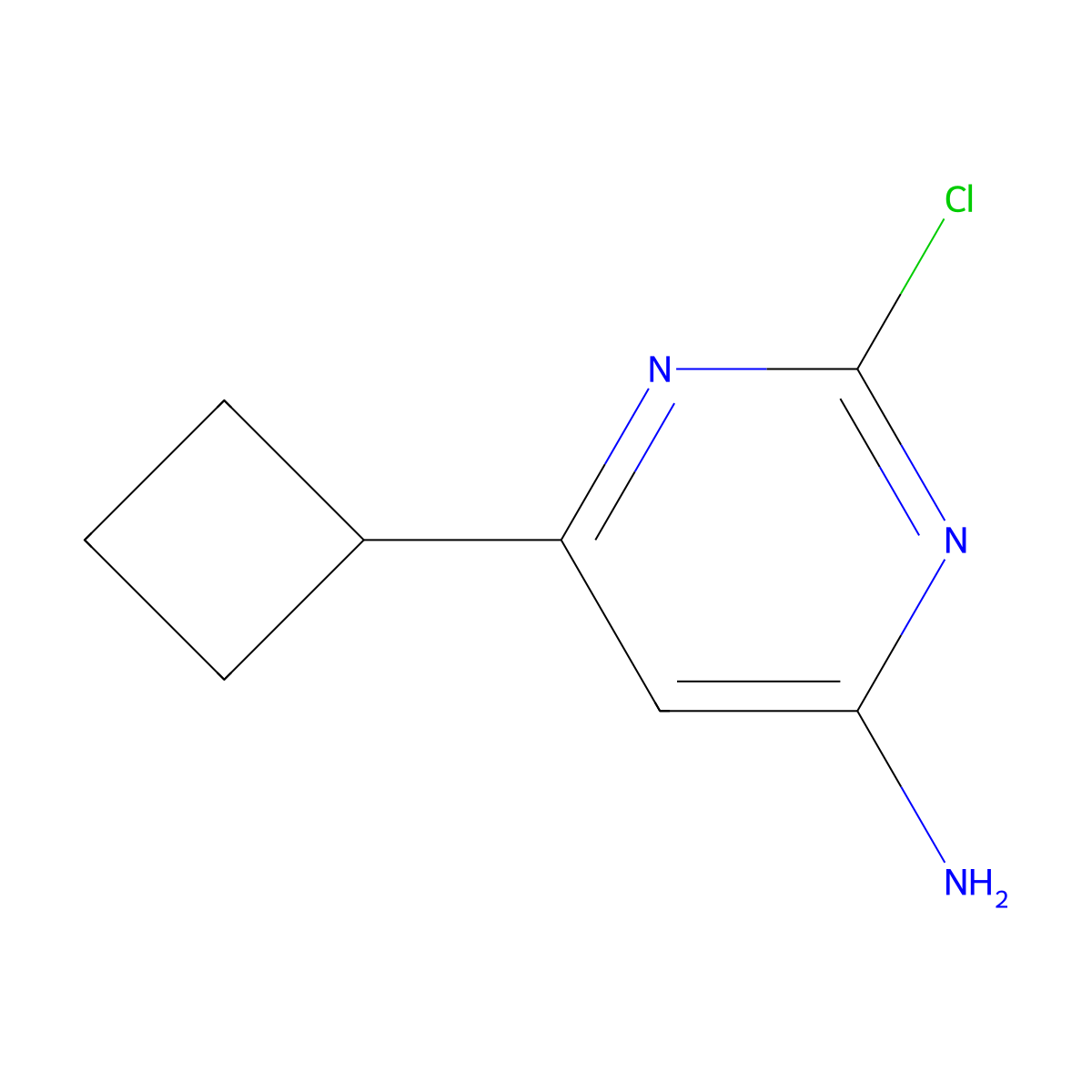 2-Chloro-4-amino-6-(cyclobutyl)pyrimidine molecular structure, CAS 1353855-86-3