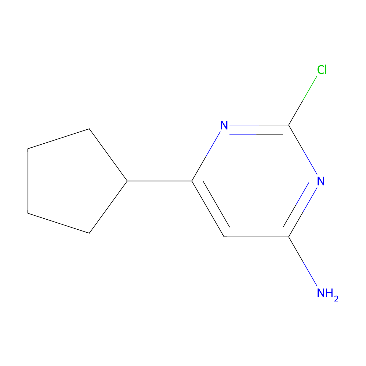 2-Chloro-4-amino-6-(cyclopentyl)pyrimidine molecular structure, CAS 1353855-88-5