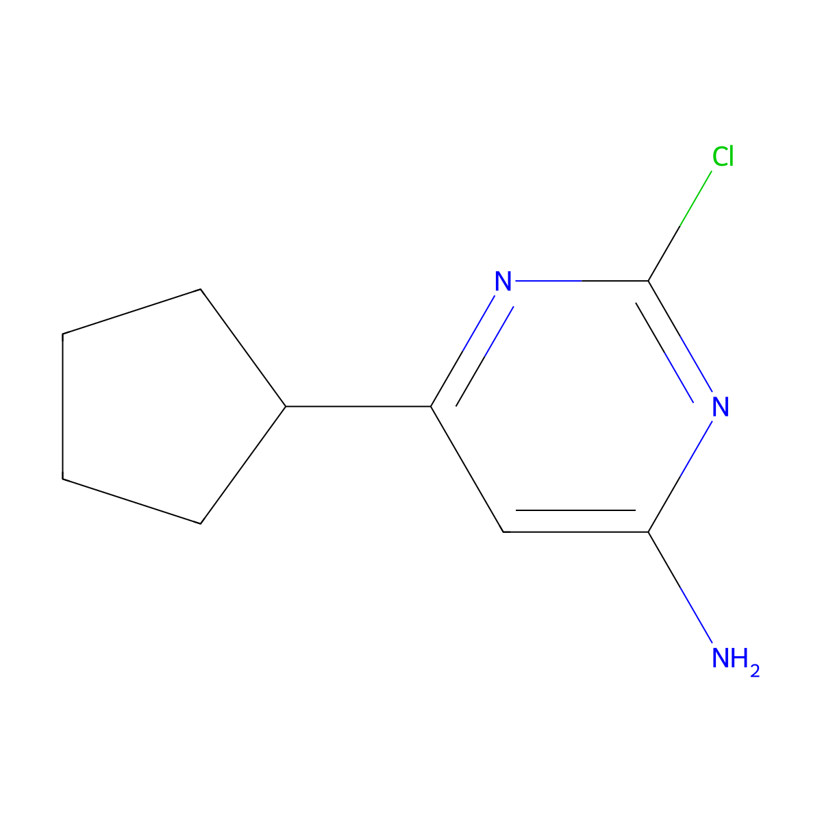 2-Chloro-4-amino-6-(cyclopentyl)pyrimidine molecular structure, CAS 1353855-88-5