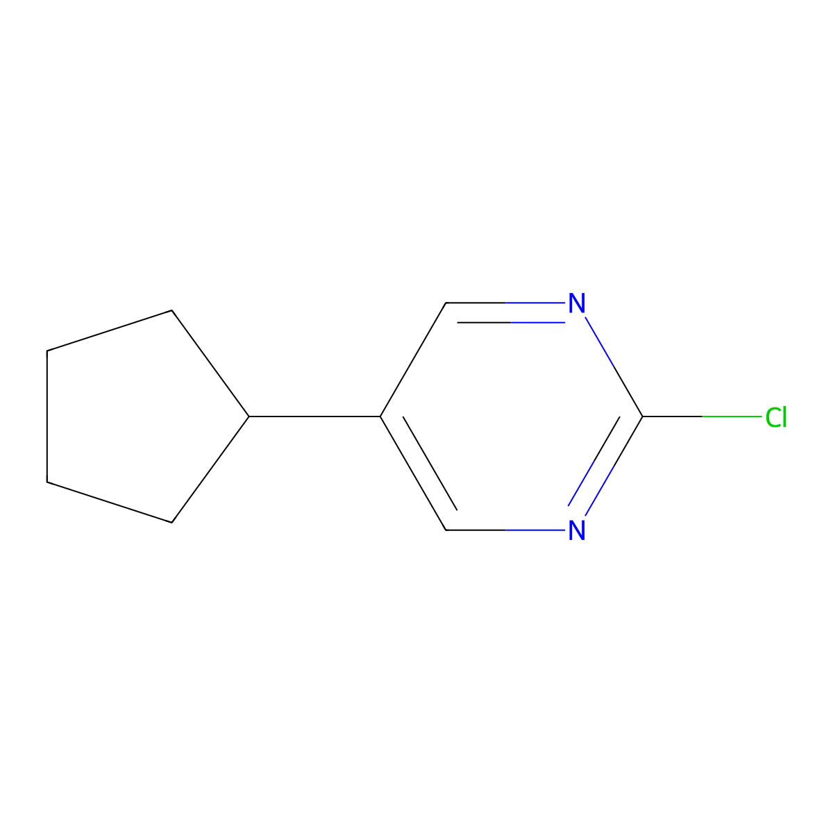 2-Chloro-5-(cyclopentyl)pyrimidine molecular structure, CAS 1353855-89-6