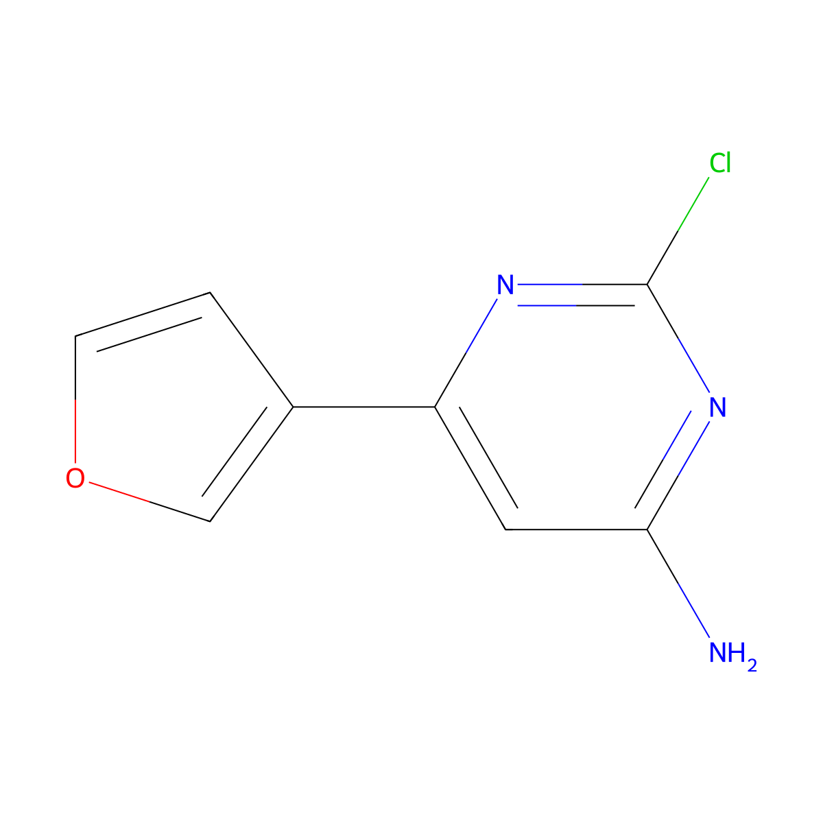 2-Chloro-4-amino-6-(3-furyl)pyrimidine molecular structure, CAS 1353855-91-0