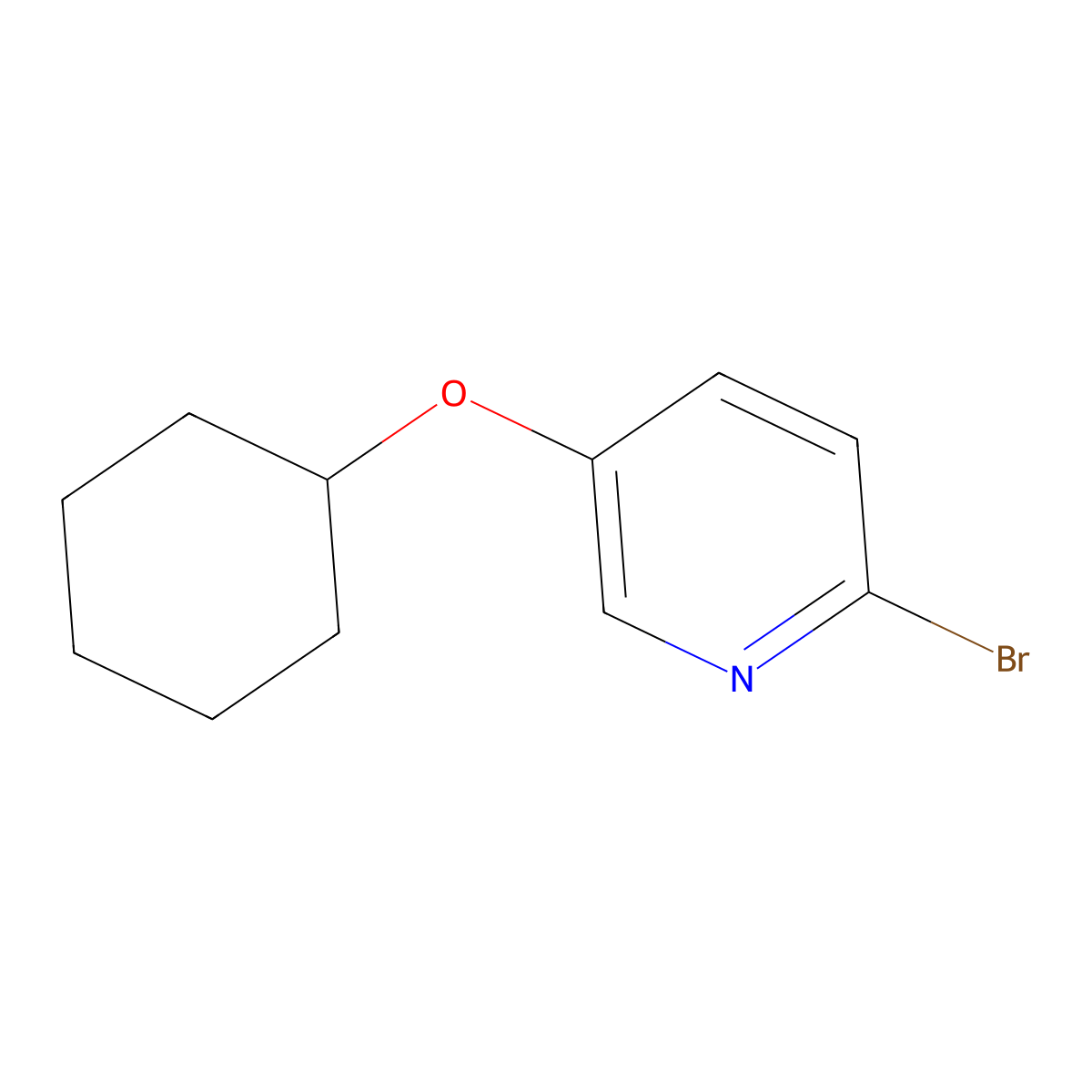 2-Bromo-5-(cyclohexyloxy)pyridine molecular structure, CAS 1353855-92-1