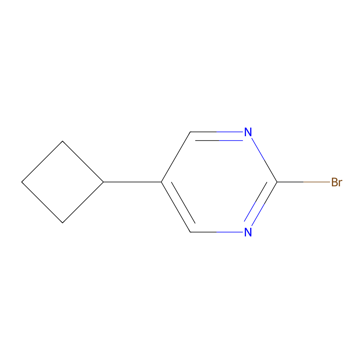 2-Bromo-5-cyclobutylpyrimidine molecular structure, CAS 1353855-98-7