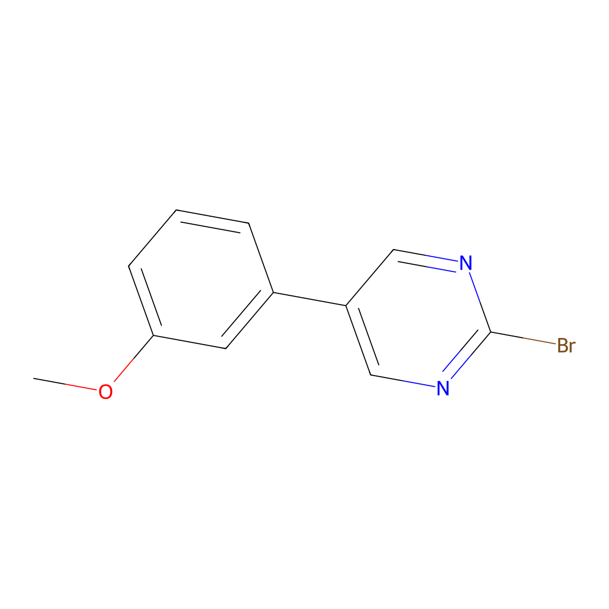 2-Bromo-5-(3-methoxyphenyl)pyrimidine molecular structure, CAS 1353855-99-8