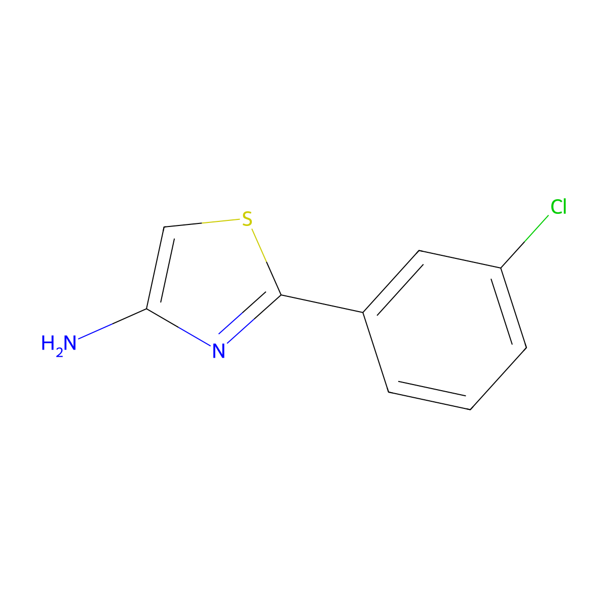 2-(3-Chlorophenyl)-1,3-thiazol-4-amine molecular structure, CAS 1353856-02-6