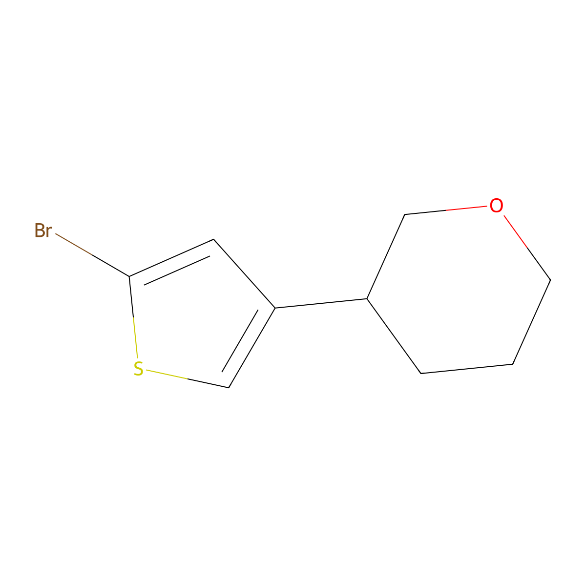 2-Bromo-4-(3-tetrahydropyranyl)thiophene molecular structure, CAS 1353856-03-7