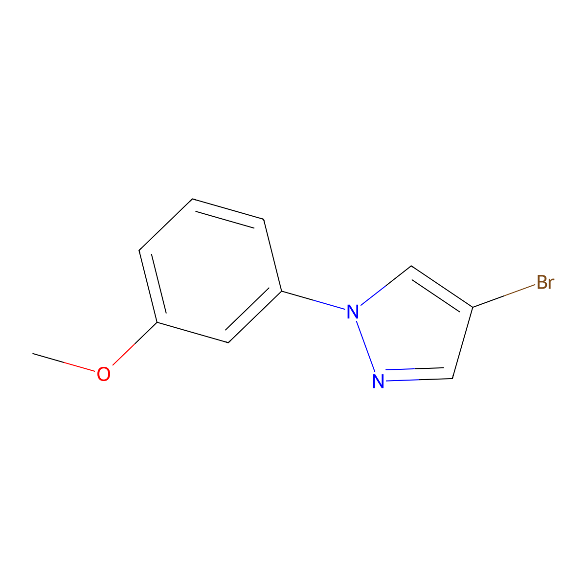 4-Bromo-1-(3-methoxyphenyl)pyrazole molecular structure, CAS 1353856-04-8