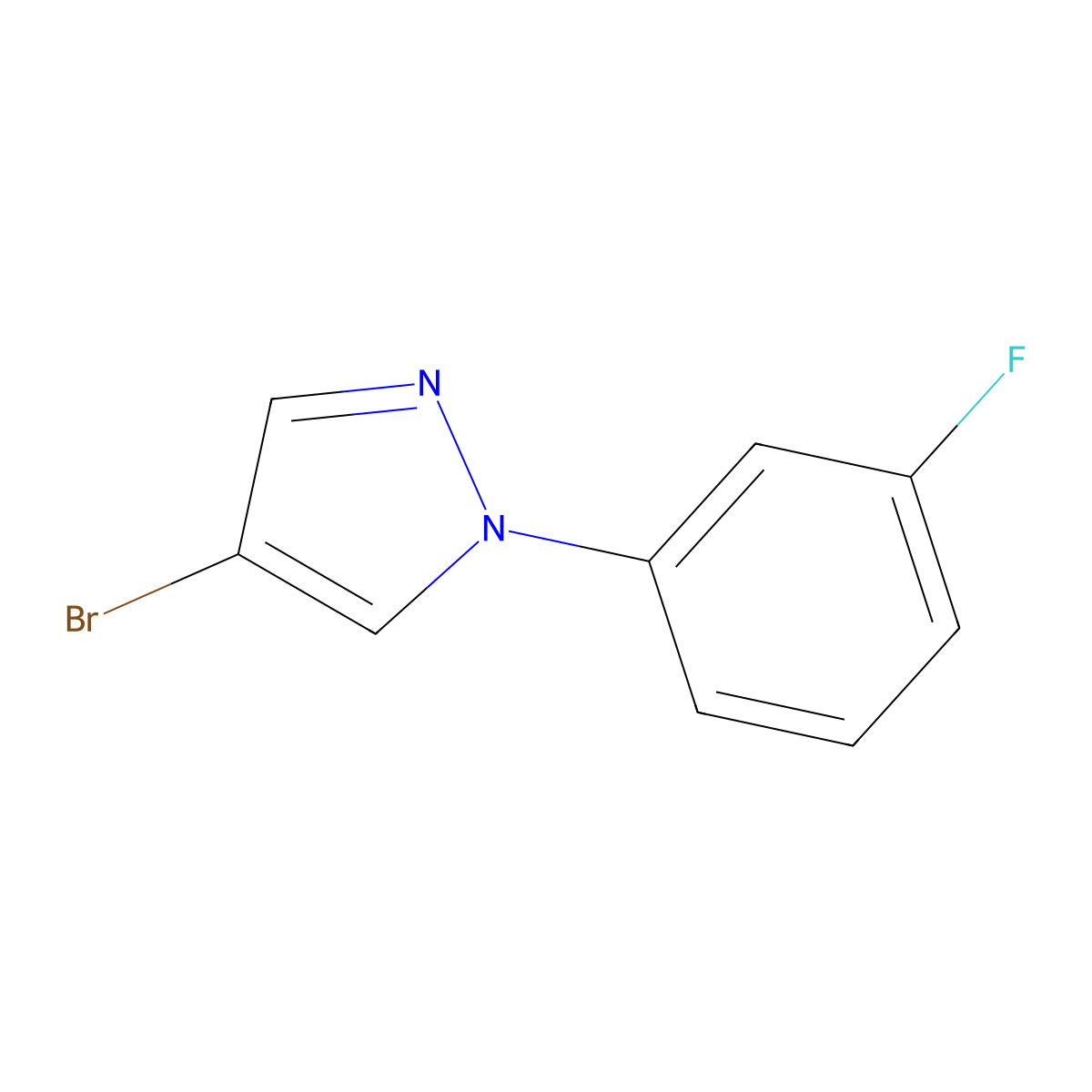 4-Bromo-1-(3-fluorophenyl)-1H-pyrazole molecular structure, CAS 1353856-11-7