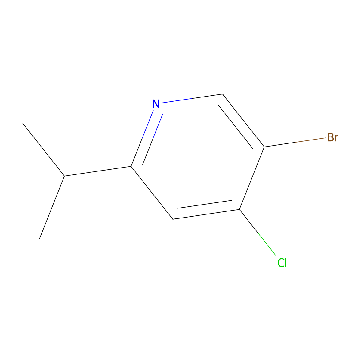 3-Bromo-4-chloro-6-(iso-propyl)pyridine molecular structure, CAS 1353856-13-9