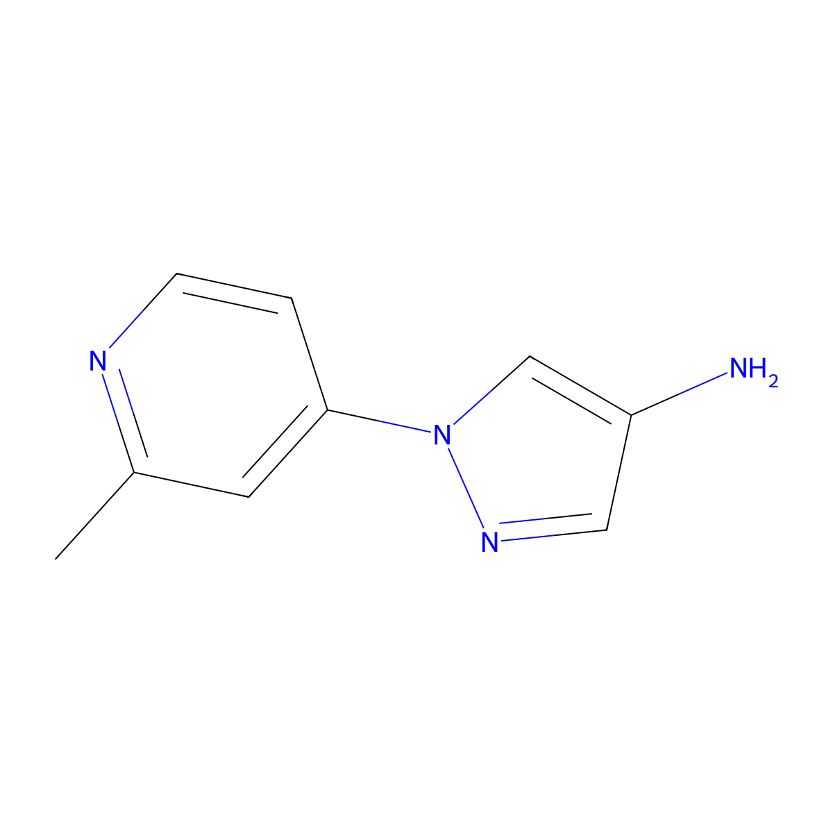 1-(2-methylpyridin-4-yl)-1H-pyrazol-4-amine molecular structure, CAS 1353856-14-0