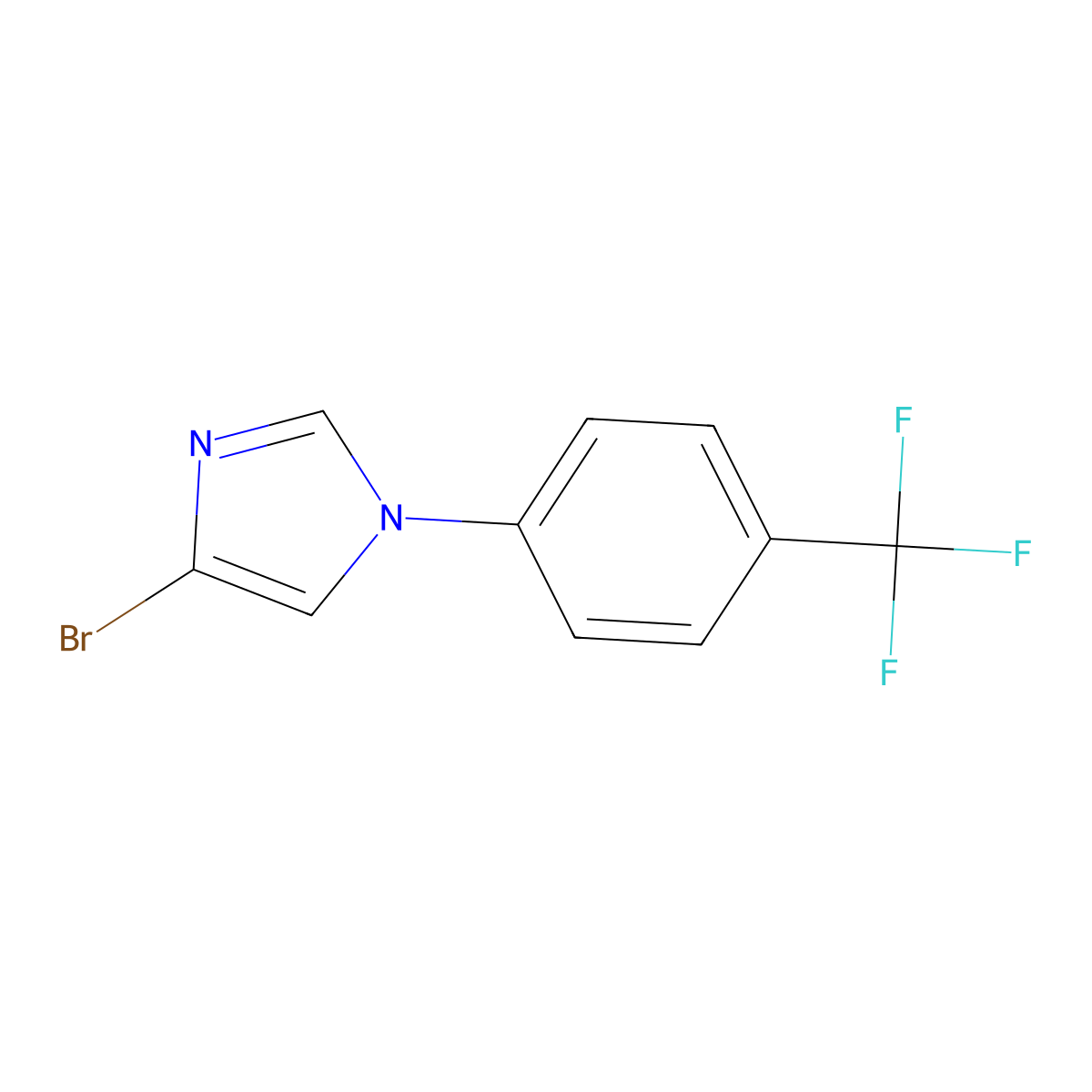 4-bromo-1-(4-(trifluoromethyl)phenyl)-1H-imidazole molecular structure, CAS 1353856-15-1