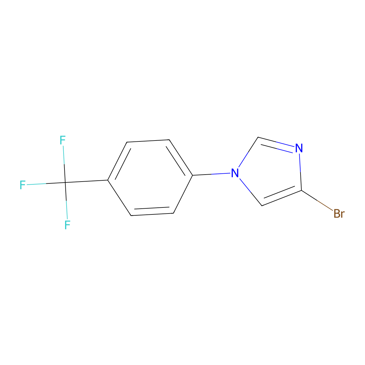 4-bromo-1-(4-(trifluoromethyl)phenyl)-1H-imidazole molecular structure, CAS 1353856-15-1