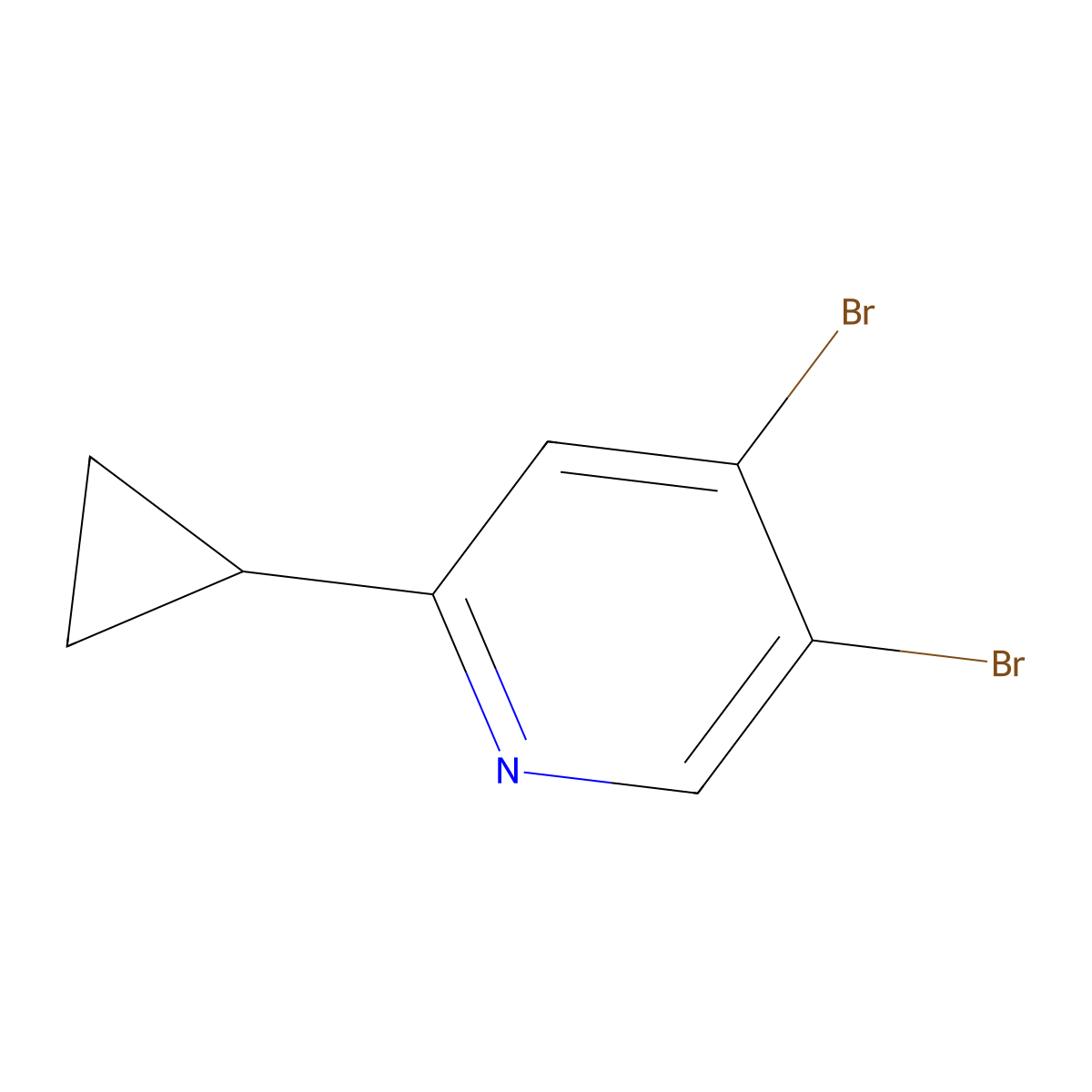 3,4-Dibromo-6-cyclopropylpyridine molecular structure, CAS 1353856-17-3