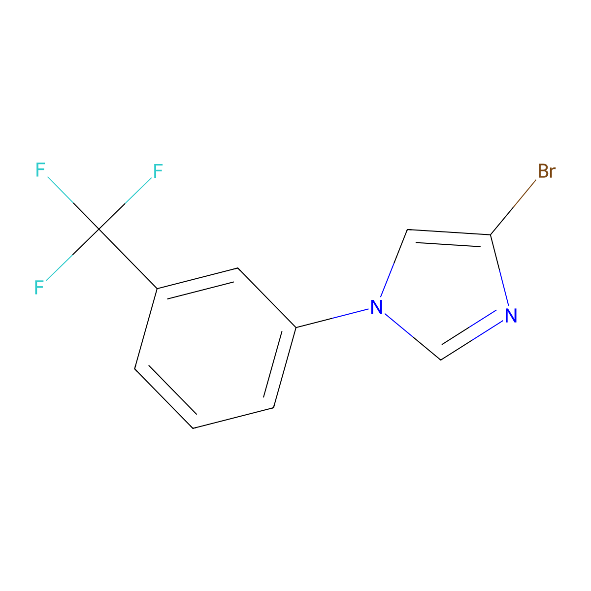 4-bromo-1-(3-(trifluoromethyl)phenyl)-1H-imidazole molecular structure, CAS 1353856-19-5