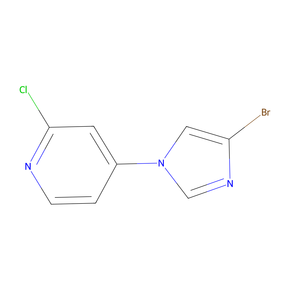 4-(4-bromo-1H-imidazol-1-yl)-2-chloropyridine molecular structure, CAS 1353856-20-8