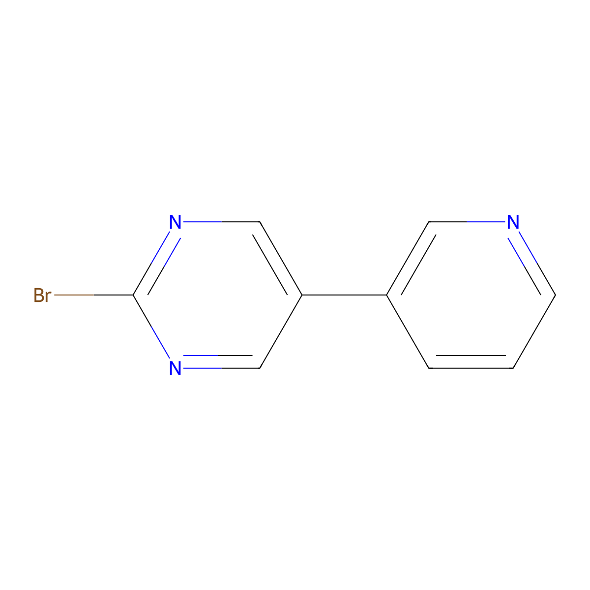 2-Bromo-5-(3-pyridyl)pyrimidine molecular structure, CAS 1353856-22-0