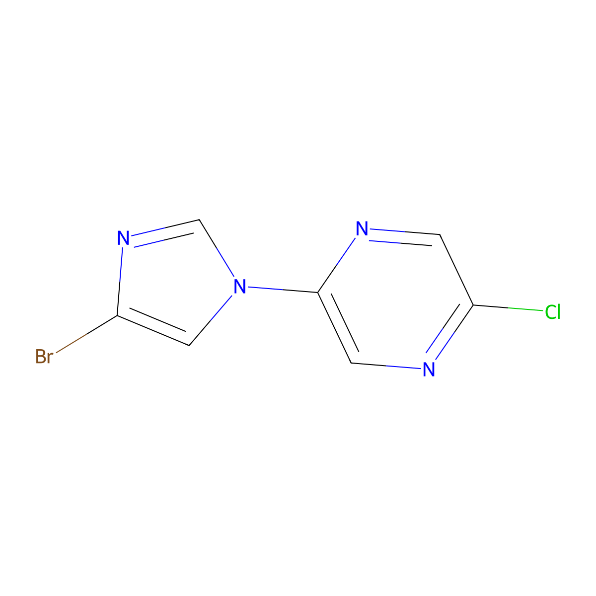1-(5-Chloro-2-pyrazyl)-4-bromoimidazole molecular structure, CAS 1353856-26-4