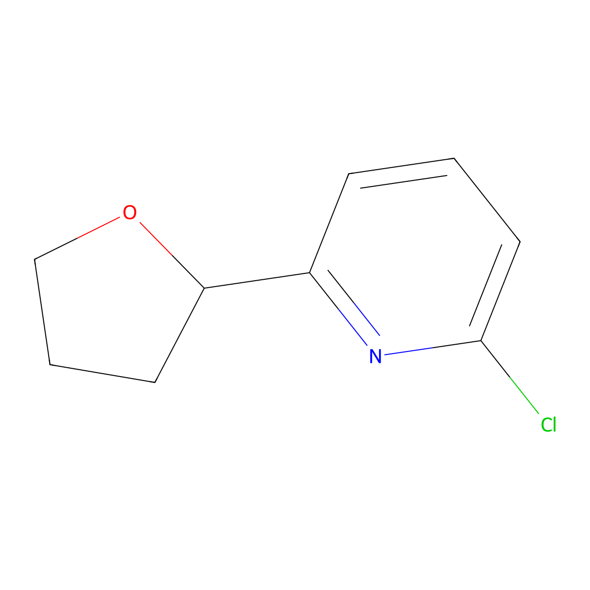 2-Chloro-6-(tetrahydrofuran-2-yl)pyridine molecular structure, CAS 1353856-28-6